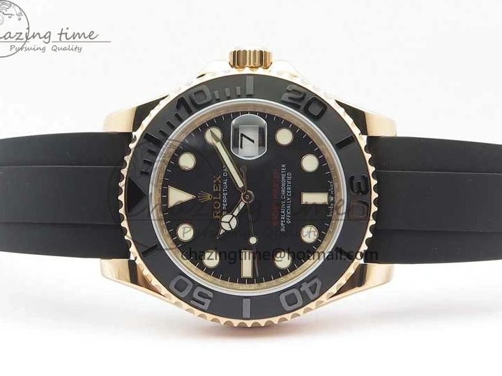 MiroTime 0523 Yacht-Master 116655 UBF 1:1 Best Edition 3D Black Ceramic Bezel on Black Rubber Strap A2836(Free Extra Strap) SunProtective 3061